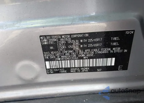 2024 Toyota Rav4 Xle из США, поврежденный, VIN JTMW1RFV2RD125263